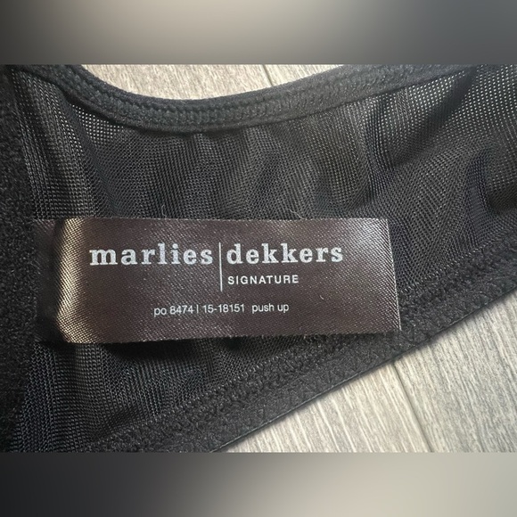 MARLIES DEKKERS Gloria Suspender Pinstripe Padded Push Up Halter Bra 34B NWOT! - Picture 13 of 14